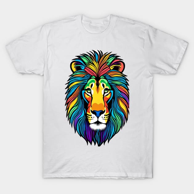 Rainbow Pride Lion T-Shirt by Obotan Mmienu